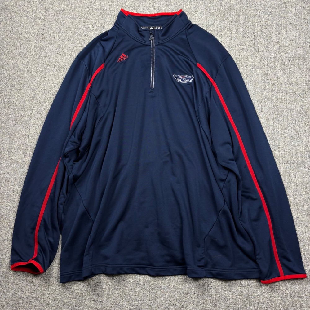 FAU Owls Adidas Pullover Mens 3XL Climalite Navy Blue NCAA Football Quarter-Zip